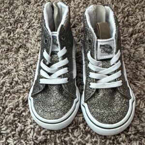 Vans Kids Sparkly High-Top Sneakers - Glitter Silver